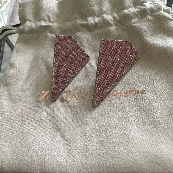 NWT For Love and Lemons Robin Crystal Earrings in Pink - Picture 4 of 6